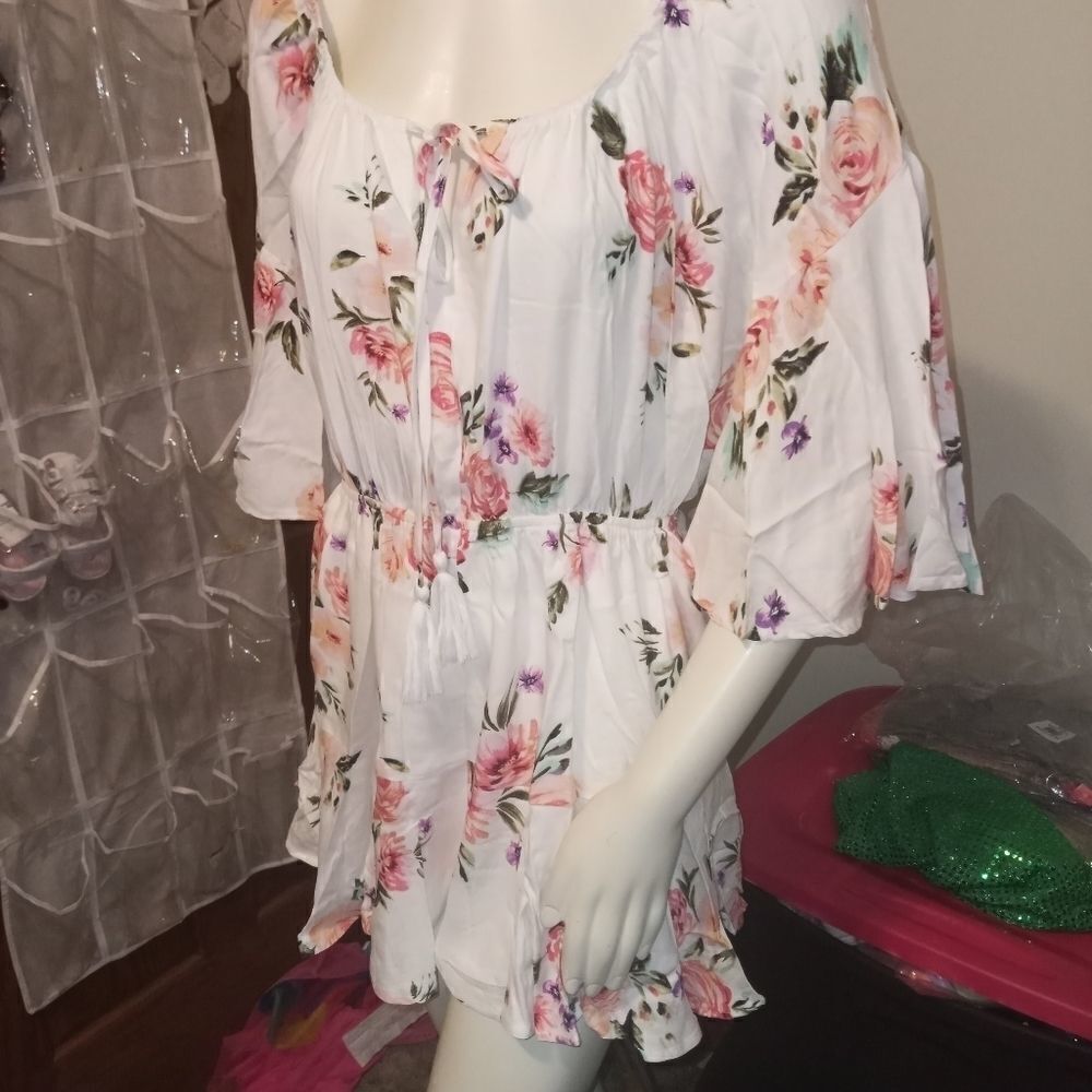 White Birch Floral Romper